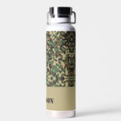Bouteille D'eau Motif de camouflage de nom personnalisé (Arrière)