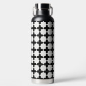 Bouteille D'eau Motif de carreaux octogan noir et blanc (Avant)