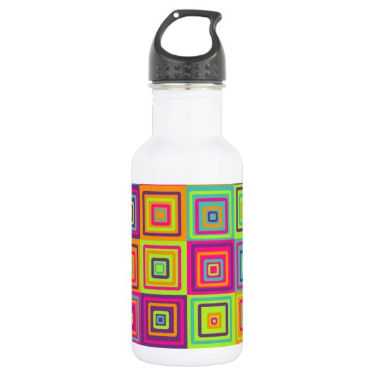 Bouteille D'eau Motif de Carrés (Devant)