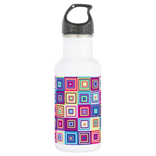 Bouteille D'eau Motif de Carrés (Devant)