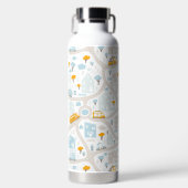 Bouteille D'eau Motif de carte de quartier de Cute Pastel (Avant)