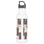 Bouteille D'eau Motif de chats blancs et gris (Dos)