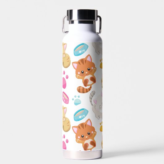 Bouteille D'eau Motif De Chats, Chats Mignons, Kitty, Chatons, Paw (Avant)