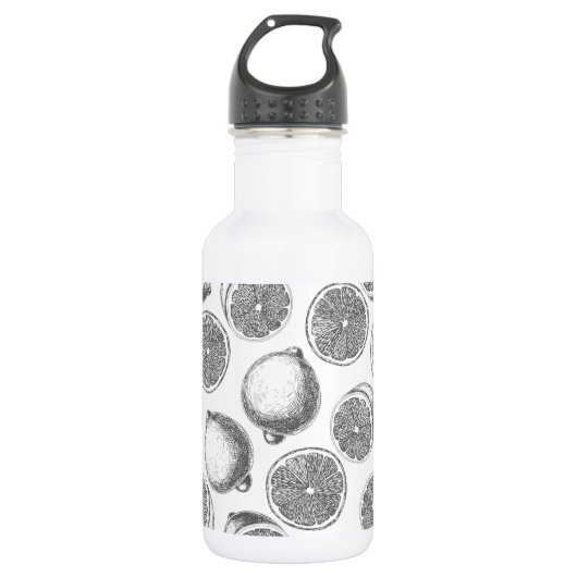 Bouteille D'eau Motif de citron à main (Devant)