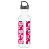 Bouteille D'eau Motif de coeur Gras Rouge et Blanc Scribble (Dos)
