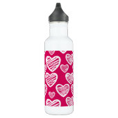 Bouteille D'eau Motif de coeur Gras Rouge et Blanc Scribble (Droite)
