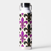 Bouteille D'eau Motif de conception de fleur de lis baroque noir v (Avant)