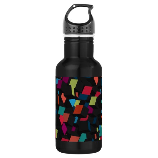 Bouteille D'eau Motif de cube géométrique Abstrait tendance (Devant)