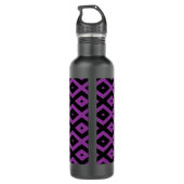 Bouteille D'eau Motif de diamants violet et noir (Dos)