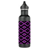 Bouteille D'eau Motif de diamants violet et noir (Droite)