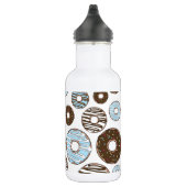 Bouteille D'eau Motif de donuts, Donuts bleus, Donuts marron (Droite)