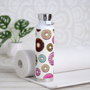 Bouteille D'eau Motif De Donuts, Donuts Colorés, Saupoudrages