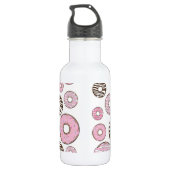 Bouteille D'eau Motif de donuts, Donuts roses, Donuts blancs (Dos)