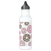 Bouteille D'eau Motif De Donuts, Donuts Roses, Donuts Blancs (Gauche)