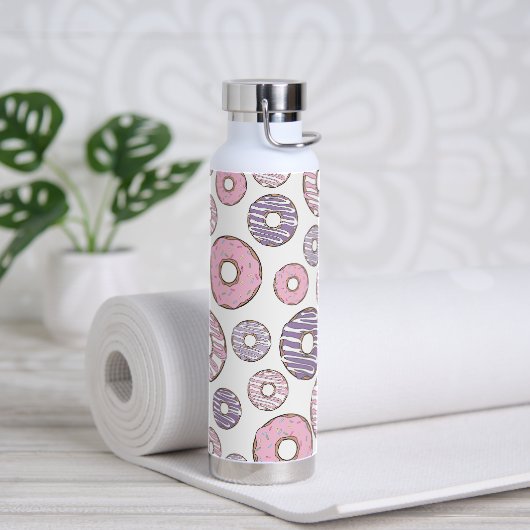 Bouteille D'eau Motif De Donuts, Donuts Roses, Donuts Violets (Yoga)