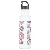 Bouteille D'eau Motif De Donuts, Donuts Roses, Donuts Violets (Dos)