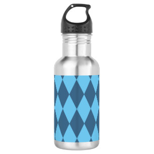 Bouteille D'eau Motif de drapeau rhombique de Bavière bleue