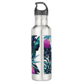 Bouteille D'eau Motif de feuillage tropical gras avec colibri (Dos)
