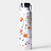 Bouteille D'eau Motif de Fleur sauvage couleur d'aquarelle moderne (Avant)