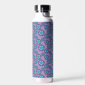Bouteille D'eau Motif de fleurs bleu violet (Gauche)