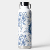Bouteille D'eau Motif de fleurs bleues (Avant)