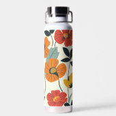 Bouteille D'eau Motif de fleurs botaniques florales du Boho retro (Arrière)