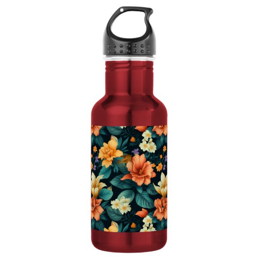 Bouteille D'eau Motif de fleurs colorées (Devant)