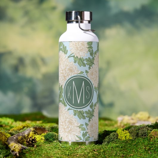 Bouteille D'eau Motif de fleurs de maman du jardin blanc (Café)