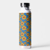 Bouteille D'eau Motif de fleurs orange jaune (Gauche)