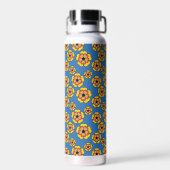 Bouteille D'eau Motif de fleurs orange jaune (Arrière)