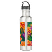 Bouteille D'eau Motif de fleurs tropicales hawaïennes (Dos)
