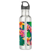 Bouteille D'eau Motif de fleurs tropicales hawaïennes (Dos)