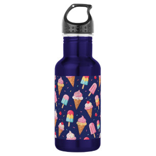 Bouteille D'eau Motif de glace, de sucettes glacées et de cerises