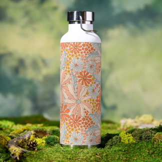 Bouteille D'eau Motif de jardin à fleurs rétro