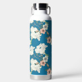 Bouteille D'eau Motif de jardin floral blanc (Avant)