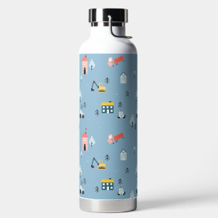 Bouteille D'eau Motif de la scène du Doodle Town