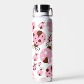 Bouteille D'eau Motif De Ladybugs, Mignons Ladybugs, Pink Ladybugs (Arrière)