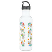 Bouteille D'eau Motif De Llamas, Cute Llamas, Alpacas, Fleurs (Dos)