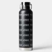 Bouteille D'eau Motif de logo large répété noir (Avant)