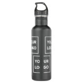 Bouteille D'eau Motif de logo personnalisé en noir (Dos)