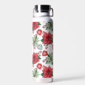 Bouteille D'eau Motif de Noël Poinsettia (Arrière)