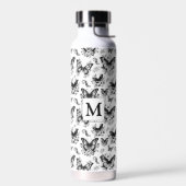 Bouteille D'eau Motif de papillon noir blanc (Gauche)