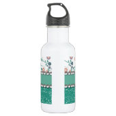 Bouteille D'eau Motif de parties scintillantes de fleur de (Dos)