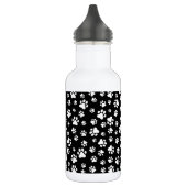 Bouteille D'eau Motif de pattes, empreintes de pattes, noir et bla (Gauche)