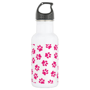 Bouteille D'eau Motif de pattes, Pattes de chien, Pattes roses