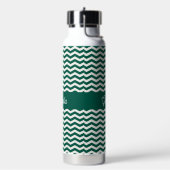 Bouteille D'eau Motif de rayure zig zag chevron vert sarcelle nom (Gym)