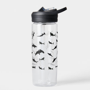 Bouteille D'eau Motif de requin-baleine noire et blanche Ombre