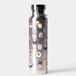Bouteille D'eau Motif de sushi<br><div class="desc">Un motif d'art culinaire de sushi amusant pour les amateurs de cuisine japonaise. Art original de Nic Squirrell. Modifiez la couleur de la bouteille pour customiser.</div>