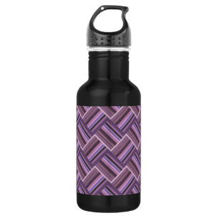 Bouteille D'eau Motif de tissage diagonale rayures mauve