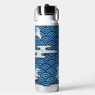 Bouteille D'eau Motif de vague traditionnel japonais